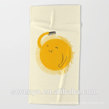 Al por mayor proveedores de toallas para el hogar divertido sol amarillo claro toalla de mano Ht-051
